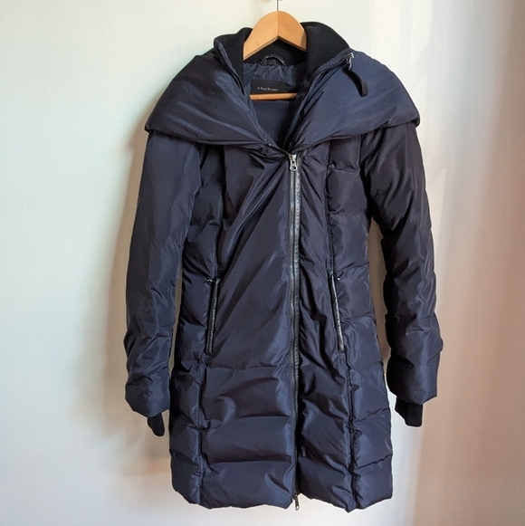 MACKAGE Black Warm Winter Contemporary Down Puffer Long Coat Size Small - Picture 2 of 13